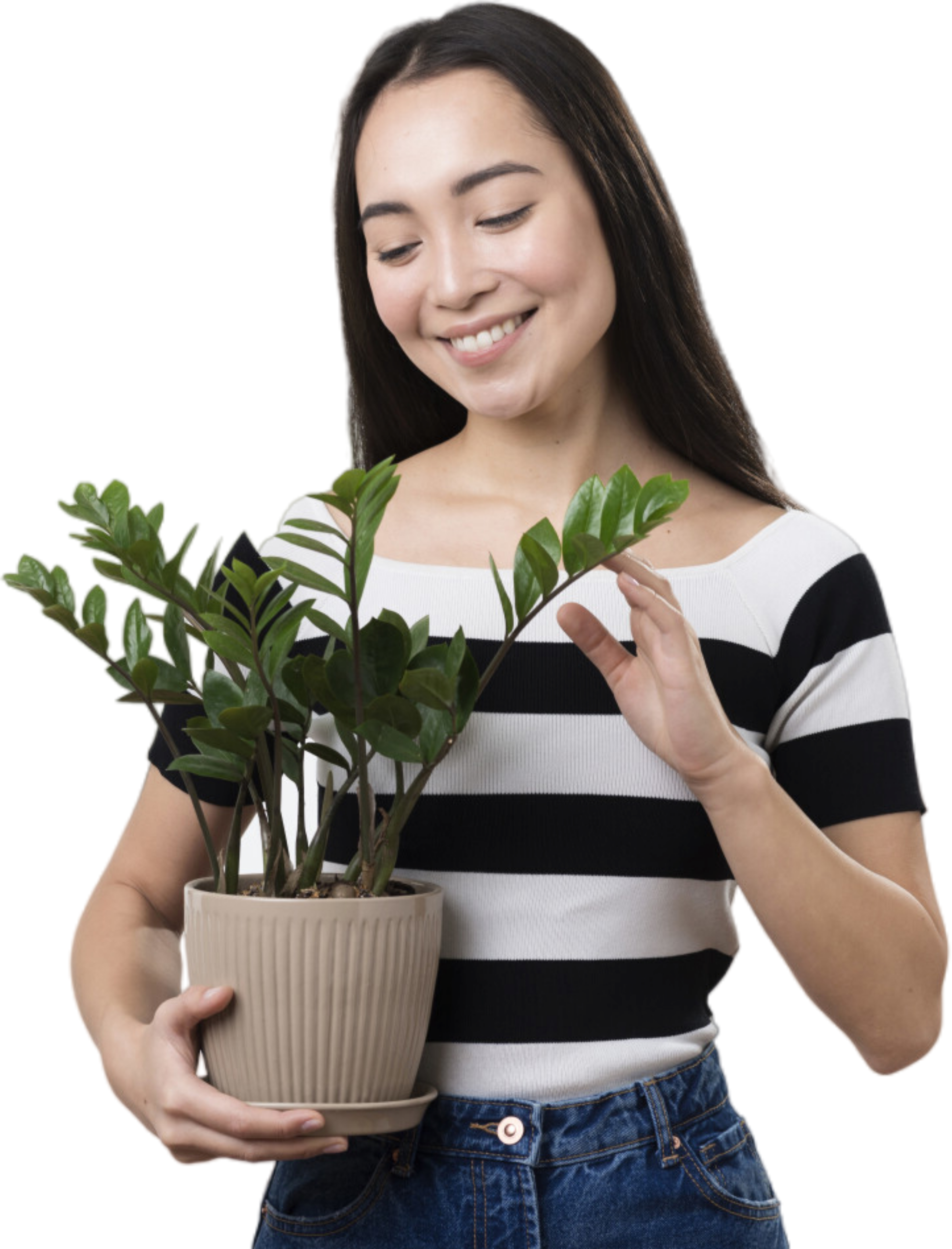 plant with girl